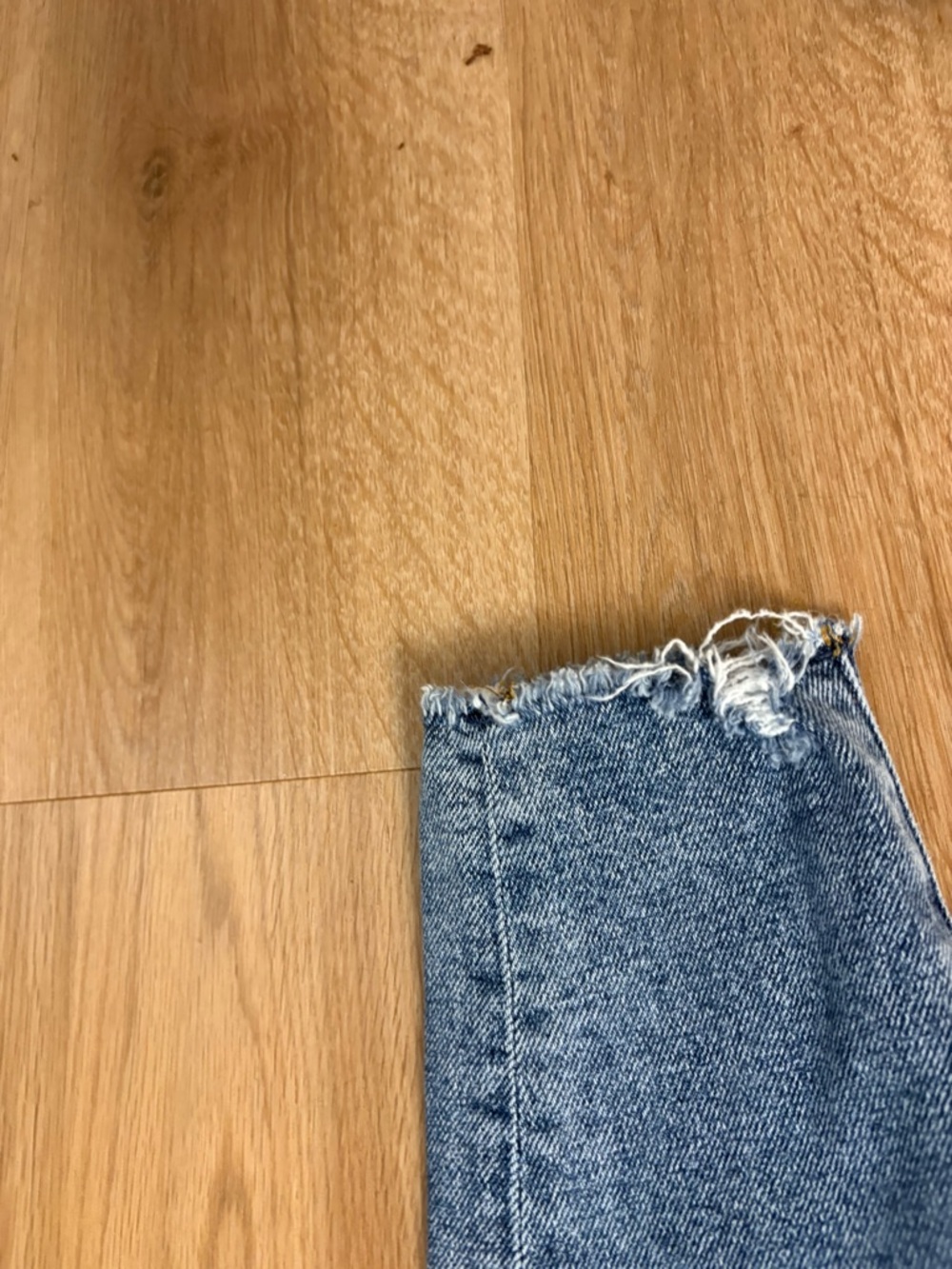 LOFT Indigo Distressed High-Rise Skinny Jeans - Picture 8 of 15